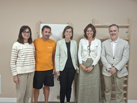 Anna Prat, Direcció Administrativa i Financera Jordi Ventura, Director del CRIT (Centre de Recerca, Innovació i Tecnologia) i de l'Àrea d'Infància i Família, Cecilia Gras, gerent de la Clínica de Remei, Sonia Corpas, Directora General de Nexe Fundació, Lluis Viguera, Director General Corporatiu de l'Institut de Religioses de Sant Josep de Girona.